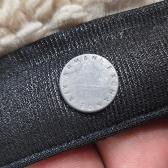 Armani Exchange Tan Black Sherpa Faux Fur Reversible Full Zip Vest Size Medium - Picture 4 of 9